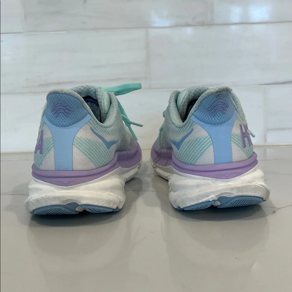 Hoka Women's Clifton 9 - Sunlit Ocean - Lilac Mist Sneakers - Picture 6 of 10